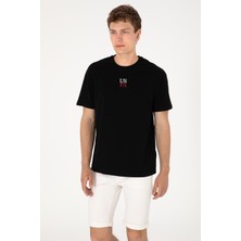 U.S. Polo Assn. Erkek Comfort Fit Bisiklet Yaka Siyah Tişört 50306450-VR046