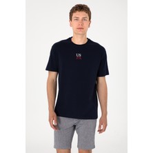 U.S. Polo Assn. Erkek Comfort Fit Bisiklet Yaka Lacivert Tişört 50306450-VR033