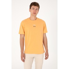 U.S. Polo Assn. Erkek Comfort Fit Bisiklet Yaka Turuncu Tişört 50306450-VR202