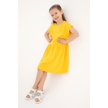 U.S. Polo Assn. Kız Çocuk Sarı Bisiklet Yaka A-Form Modal Örme Elbise 50306259-VR094
