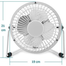 Dnr Bilişim Laptop Pc Metal Masaüstü Serinletici Fan Beyaz Usb Kablolu Usb 18 Cm. Vantilatör