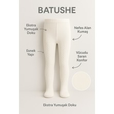 Batushe Bebek Külotlu Çorap Pamuklu – Beyaz Külotlu Çorap – Fileli - Desenli - Yeni Doğan - Okul Çorabı – 6-18 Ay