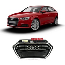 Audi A3 2017- Ön Panjur (Büyük Plakalıklı) Uyumlu Oem No: 8V3853651AA 3fz
