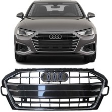 Audi A4 2020- Ön Panjur (Gri) (Büyük Plakalık) Uyumlu Oem No: 8W0853651S 3hk