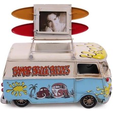 Dekoratif Metal Minibüs Kalemlik ve Çerçeveli Hediyelik