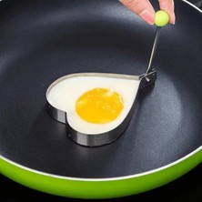 Metalik Kalp Şeklinde Metal Omlet Yumurta ve Krep Kalıpları