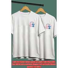Kişiye Özel Stitch Tarih Baskılı Sevgili Kombini Sevgiliye Hediye Unisex T-Shirt/tişört