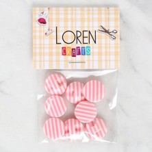 Loren Crafts 8'li Desenli Düğme - 1105