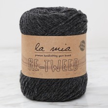 La Mia Re-Tweed Koyu Gri Melanj El Örgü Ipi - L158