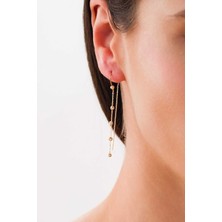 14 Ayar Altın Sallantılı Dorikalı Küpe