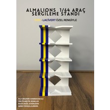 1/64 Ölçek Araç Sergileme Standı (5 Araçlık) - Sarı Lacivert - Araçlar Dahil Değildir!
