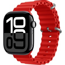 Watch 10 46MM Uyumlu Zore Krd-75 Silikon Kordon-Kırmızı