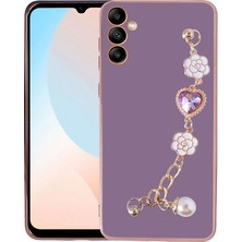Galaxy A14 Kılıf El Tutamaçlı Kamera Korumalı Btbm Taka Silikon Kapak-Mor