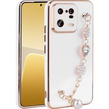 Xiaomi Mi 13 Pro Kılıf El Tutamaçlı Kamera Korumalı Btbm Taka Silikon Kapak-Beyaz