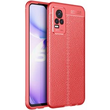 Vivo V21E Kılıf Btbm Niss Silikon Kapak-Kırmızı