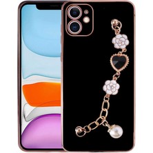 iPhone 11 Kılıf El Tutamaçlı Kamera Korumalı Btbm Taka Silikon Kapak-Siyah