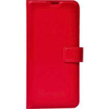 Kırmızı Vivo Y15S Kaliteli Suni Deri Cüzdan Kılıf Kapaklı Mıknatıslı Kartlık Bölmeli Cüzdanlı Stand Özellikli