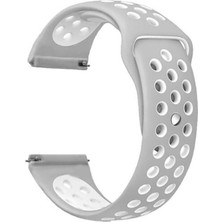 Gear S2 (20MM) Krd-02 Uyumlu Kordon Zore - Gümüş-Gri