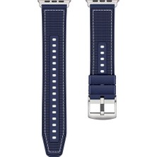 Adige Apple Watch 10 42MM Kordon Kayış Dikiş Desenli Silikon KRD102 Lms