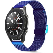 Xiaomi Amazfit Pace Uyumlu Krd-45 22MM Metal Kordon Zore - Mavi