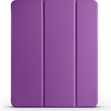 iPad Air 11 2025 M3 Zore Smart Cover Kalem Bölmeli Standlı 1-1 Kılıf - Mor