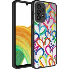 Galaxy A73 Kılıf Aynalı Desenli Kamera Korumalı Parlak Klfs Mirror Kapak-Kalp
