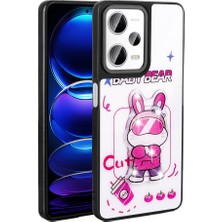 Xiaomi Redmi Note 12 Pro 5g Kılıf Parlayan Kabartmalı Ikonik Figürlü Klfs Amas Silikon Kapak-Beyaz