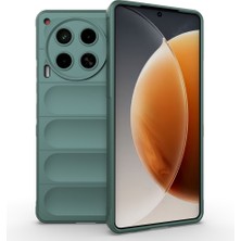 Tecno Spark 30 4g Kılıf Esnek Tpu Oyuklu Arka Yüzey Tasarımlı Klfs Etnik Silikon Kapak - Koyu Yeşil