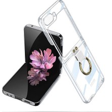 Galaxy Z Flip 6 Kılıf Klfs Yüzüklü Kıpta Kapak-Şeffaf