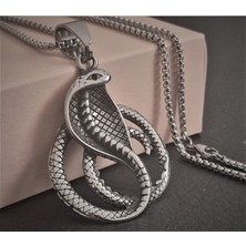 Voyageaccessory  Paslanmaz Kararmaz  Çelik Kobra Yılan Kolye / 60 cm Zincirli