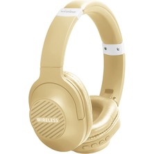 Zore BT850 Ayarlanabilir ve Katlanabilir 90 Derece Dönebilen Kulak Üstü Bluetooth Kulaklık-Krem