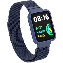 Xiaomi Redmi Watch 2 Lite Uyumlu Krd-58 Metal Kordon Zore - Lacivert