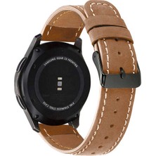 Huawei Gt2 46MM 22MM Uyumlu Krd-29 Deri Kordon Zore - Kahverengi