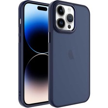Apple iPhone 14 Pro Kılıf Buzlu Sert Pc Btbm May Kapak-Lacivert