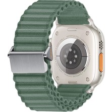Watch 7 45MM Uyumlu Zore KRD-123 Naylon Kumaş Hasır Örgülü Kordon-Yeşil