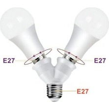 E27 Duy Çoğaltıcı (Tek Duydan Çift E27 Lamba Bağlantısı)
