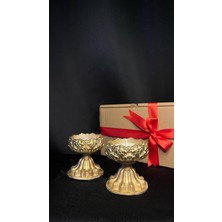 Barok Tarzı Gold 2 Adet Kokulu Dekoratif Mum