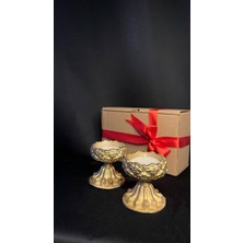Barok Tarzı Gold 2 Adet Kokulu Dekoratif Mum