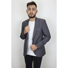 Duayen Fistan Store Erkek Italyan Kesim Dar Kalıp Tek Düğme Yazlık Blazer Ceket
