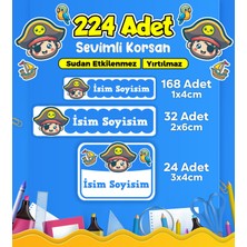 Sevimli Korsan Temalı Okul Kreş Kişiye Özel Isim Etiket Seti - Model 298