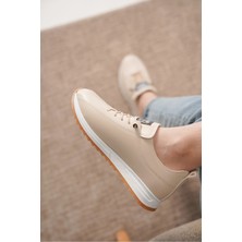 Kadın Lastik Bağcıklı Ortopedik Taban Sneaker Spor Ayakkabı