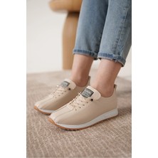 Kadın Lastik Bağcıklı Ortopedik Taban Sneaker Spor Ayakkabı