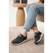 Kadın Lastik Bağcıklı Ortopedik Taban Sneaker Spor Ayakkabı