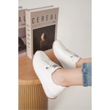 Kadın Lastik Bağcıklı Ortopedik Taban Sneaker Spor Ayakkabı