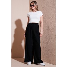 Lela Wide Leg Yüksek Bel Geniş Paça Palazzo Pantolon Bayan Pantolon 5866290