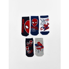 Lc Waikiki Yeni Sezon Spider-Man Desenli Erkek Cocuk Patik Corap 5'li - S5AA44Z4