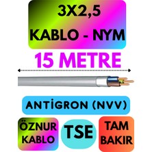 Öznur 3x2,5 Antigron (Nym) Kablo (Gri) Metre Seçenekli