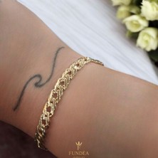 İhtişam Dalgası Bileklik Çelik gösterişli yaz sezonu tarz Trend bileklik unisex bileklik 14 ayar altın kaplama rengi şık