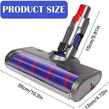 Srfn Ticaret Dyson Uyumlu V7/V8/V10/V11/V15 Dik Süpürge Turbo Rulo Fırça Emici Yer Başlığı