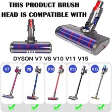 Srfn Ticaret Dyson Uyumlu V7/V8/V10/V11/V15 Dik Süpürge Turbo Rulo Fırça Emici Yer Başlığı